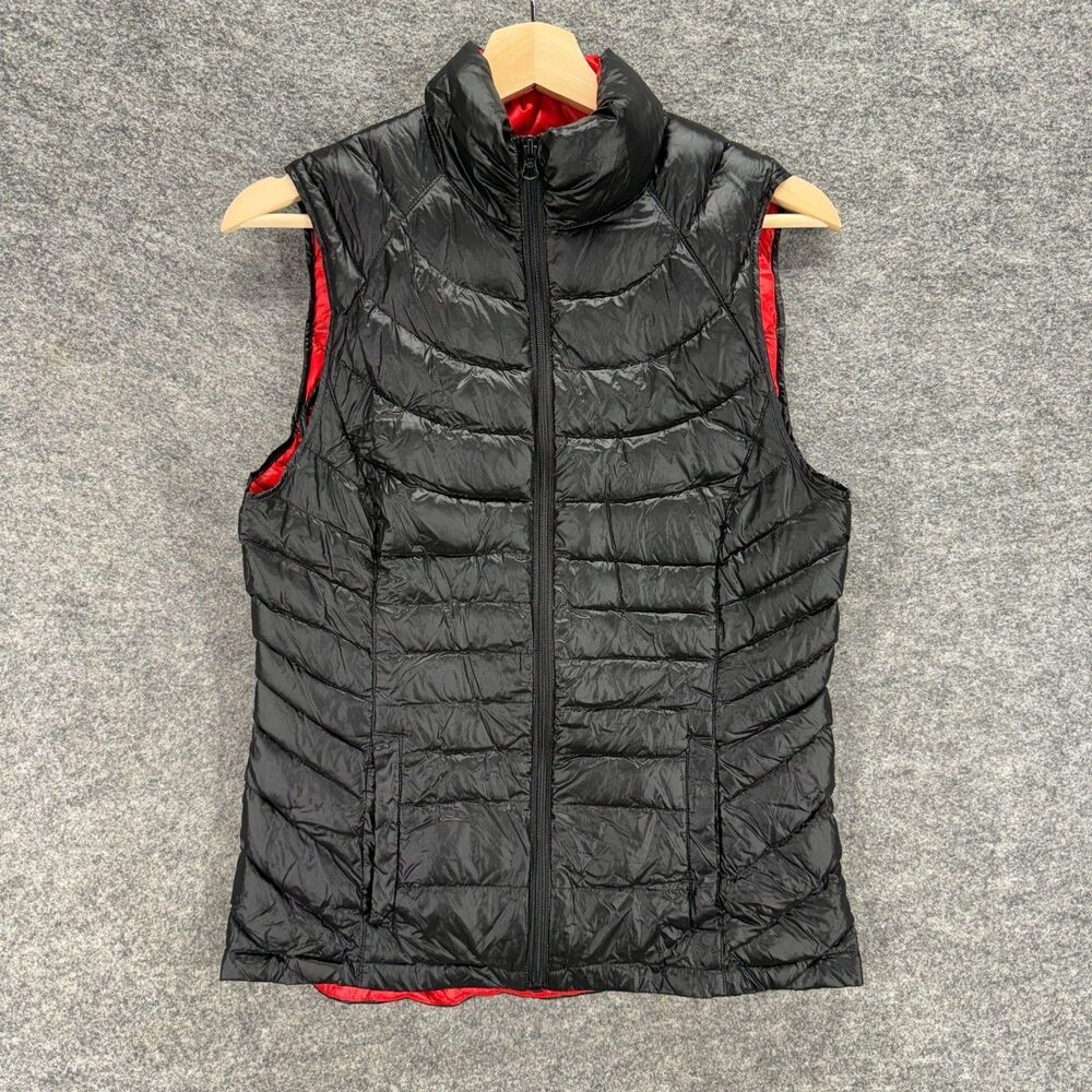 Unbranded Quilted Vest Women M Medium Black Full Zip Sleeveless Pockets Casual